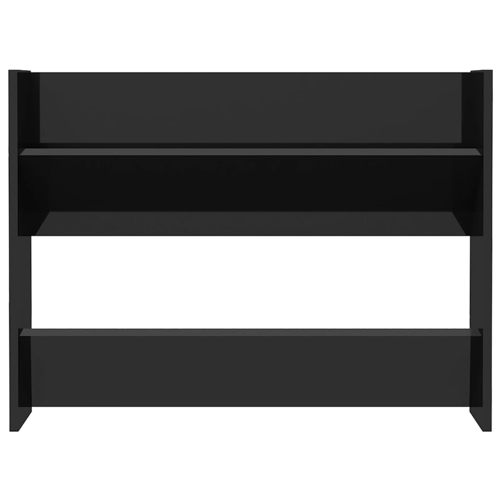 vidaXL Wall Shoe Cabinet High Gloss Black 80x18x60 cm Engineered Wood