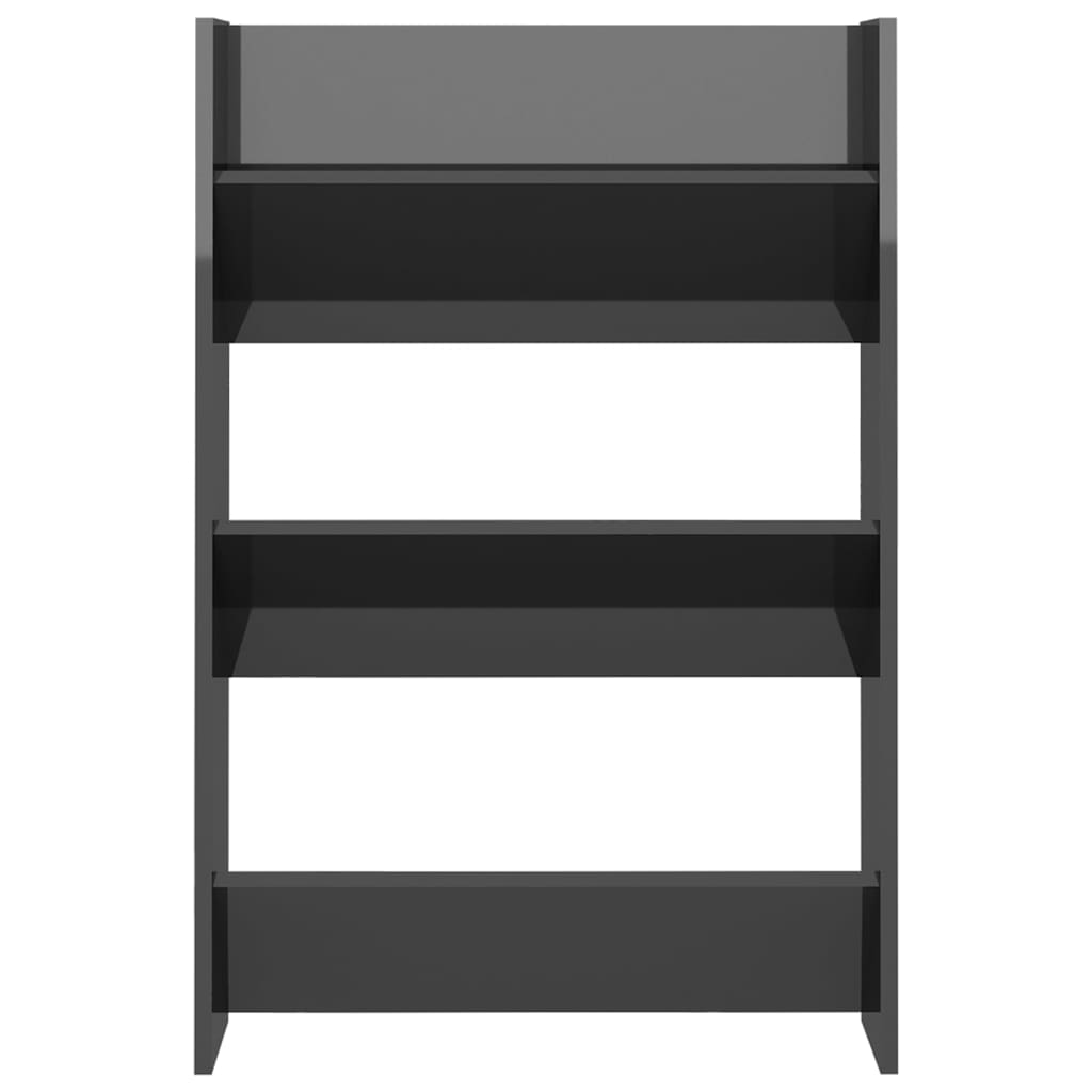 vidaXL Wall Shoe Cabinets 2 pcs High Gloss Grey 60x18x90 cm Engineered Wood