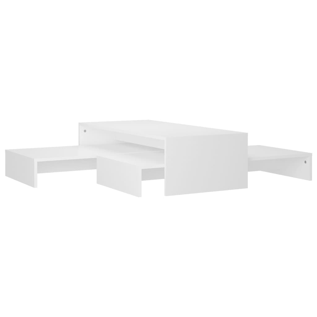 vidaXL Nesting Coffee Table Set White 100x100x26.5 cm Engineered Wood