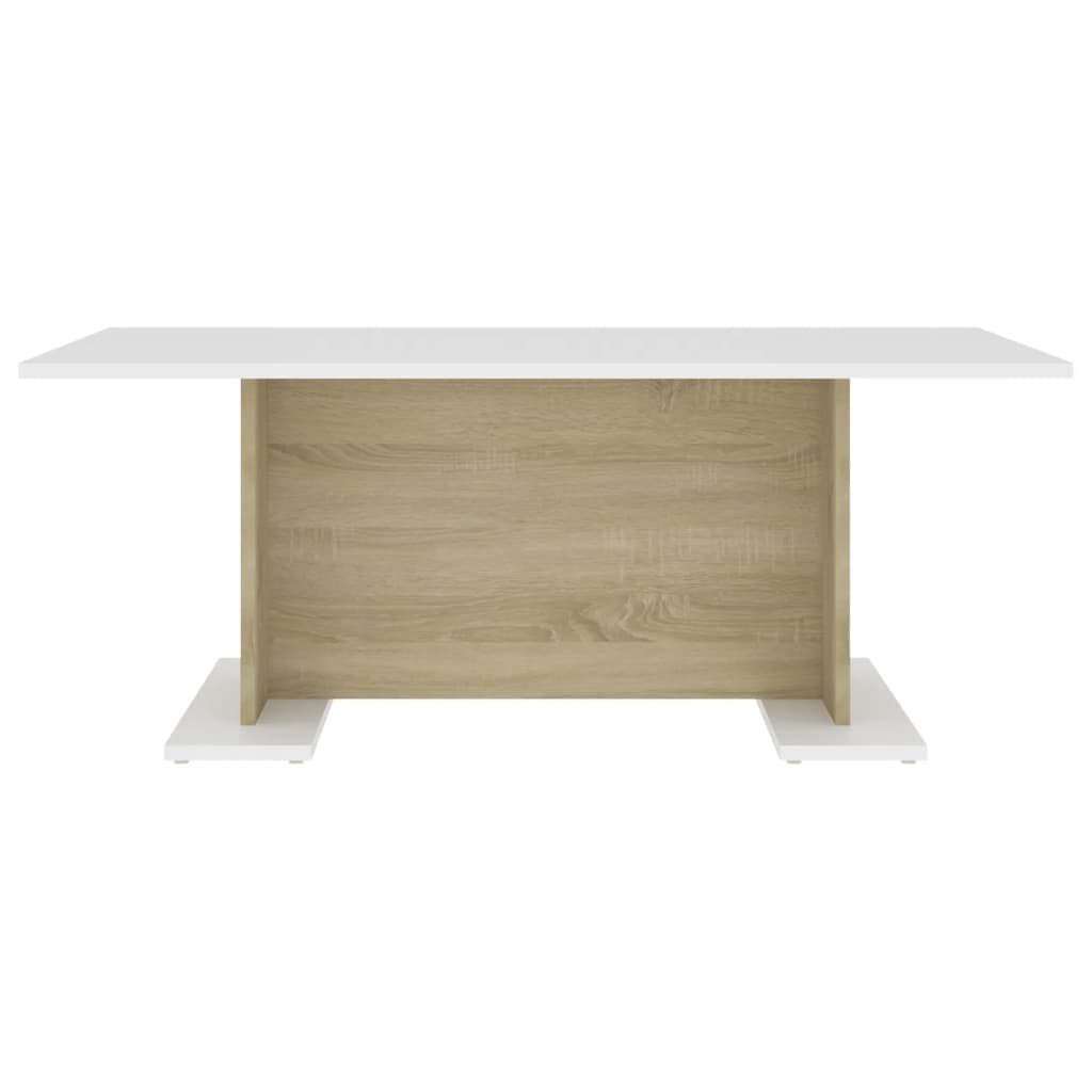 vidaXL Coffee Table White and Sonoma Oak 103.5x60x40 cm Engineered Wood