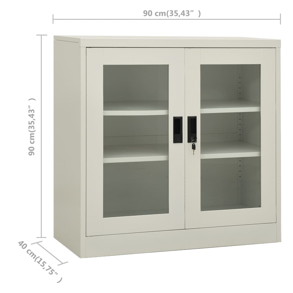 vidaXL Office Cabinet Light Grey 90x40x90 cm Steel