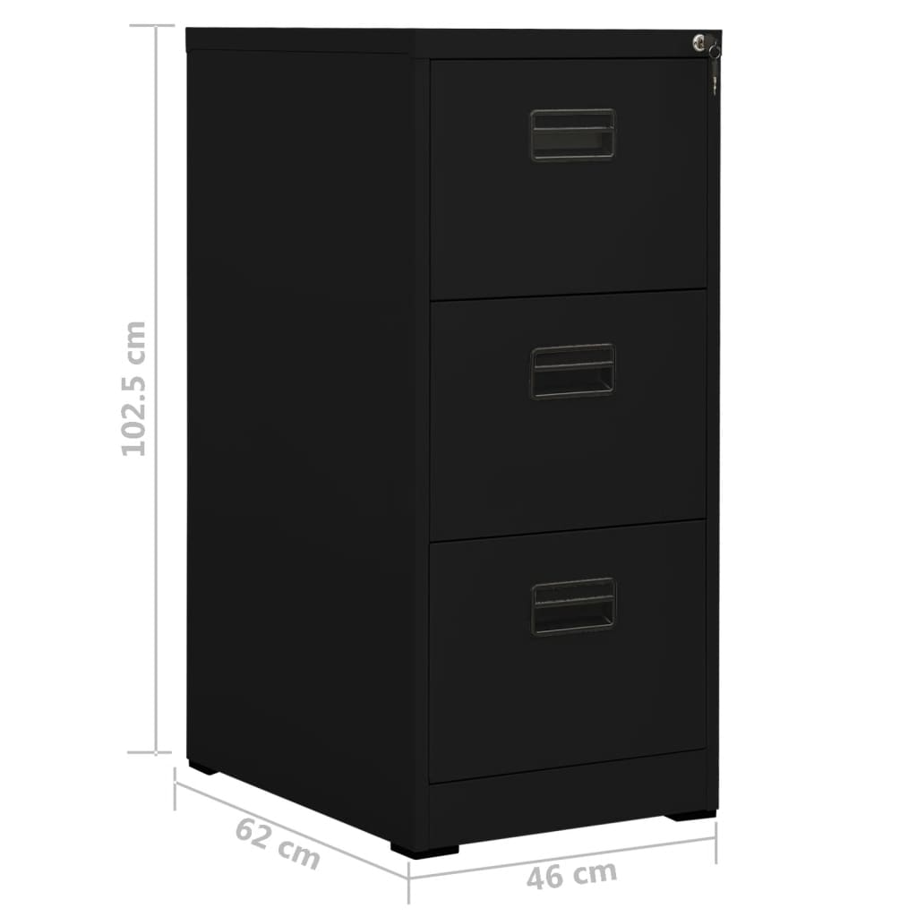 vidaXL Filing Cabinet Black 46x62x102.5 cm Steel