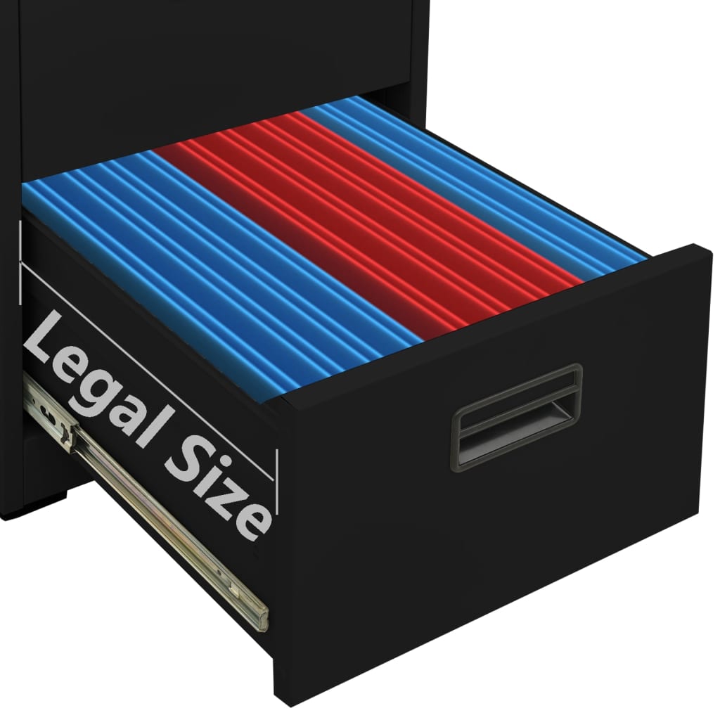 vidaXL Filing Cabinet Black 46x62x102.5 cm Steel