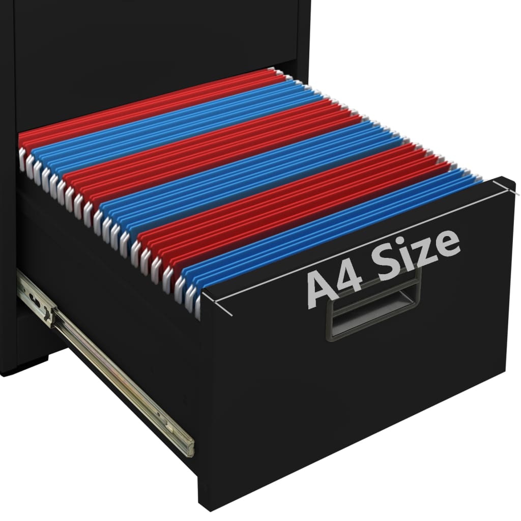 vidaXL Filing Cabinet Black 46x62x102.5 cm Steel
