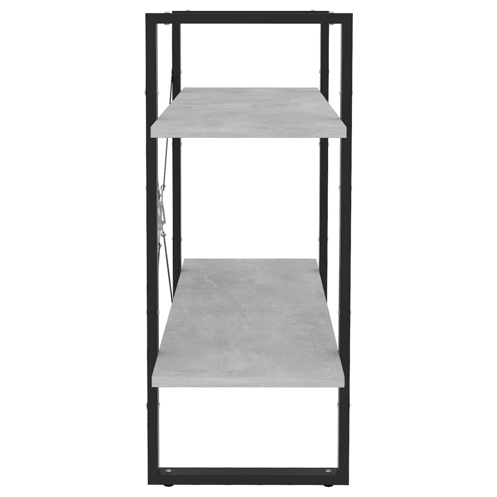 vidaXL 2-Tier Book Cabinet Concrete Grey 80x30x70 cm Engineered Wood