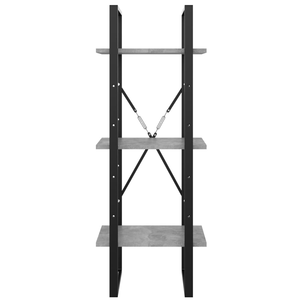 vidaXL 3-Tier Book Cabinet Concrete Grey 40x30x105 cm Engineered Wood