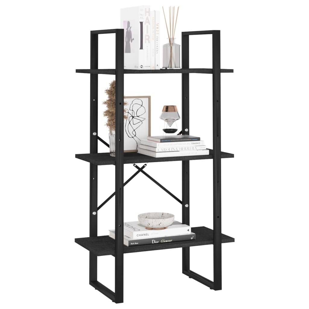 vidaXL Storage Shelf Black 60x30x105 cm Solid Pine Wood