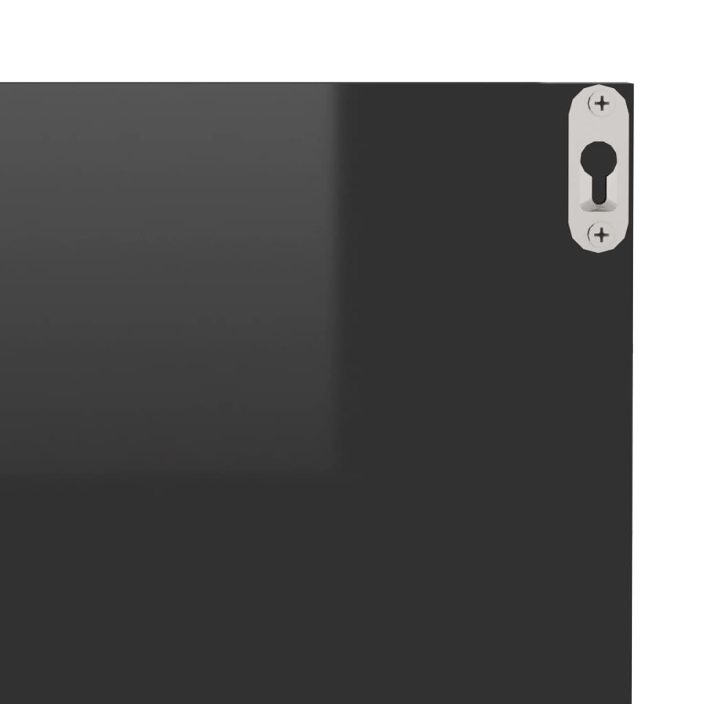 vidaXL Wall Shelves 2 pcs High Gloss Black 40x11.5x18 cm