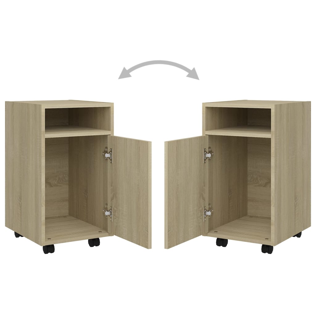 vidaXL Side Cabinet with Wheels Sonoma Oak 33x38x60 cm Engineered Wood