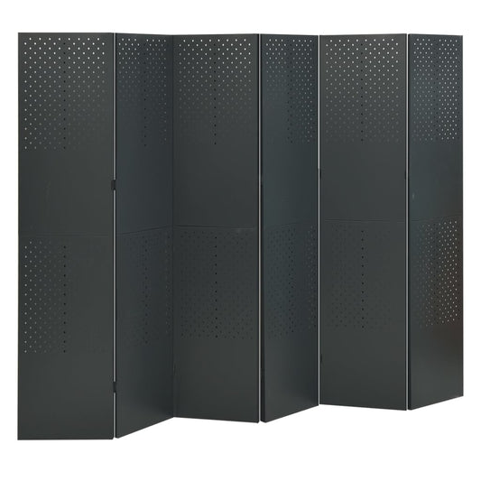 vidaXL 6-Panel Room Divider Anthracite 240x180 cm Steel