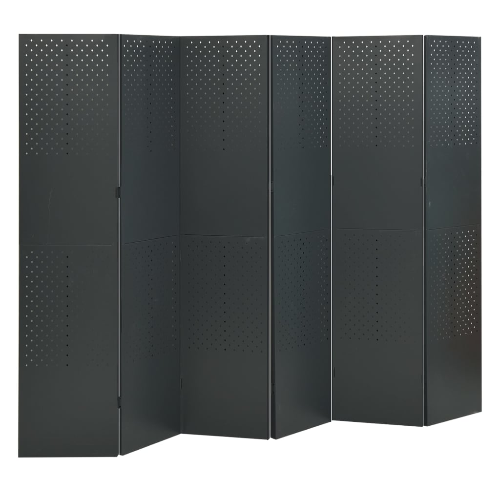 vidaXL 6-Panel Room Divider Anthracite 240x180 cm Steel
