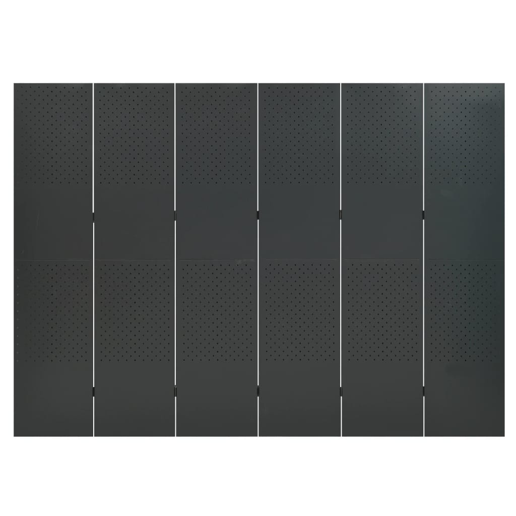 vidaXL 6-Panel Room Divider Anthracite 240x180 cm Steel