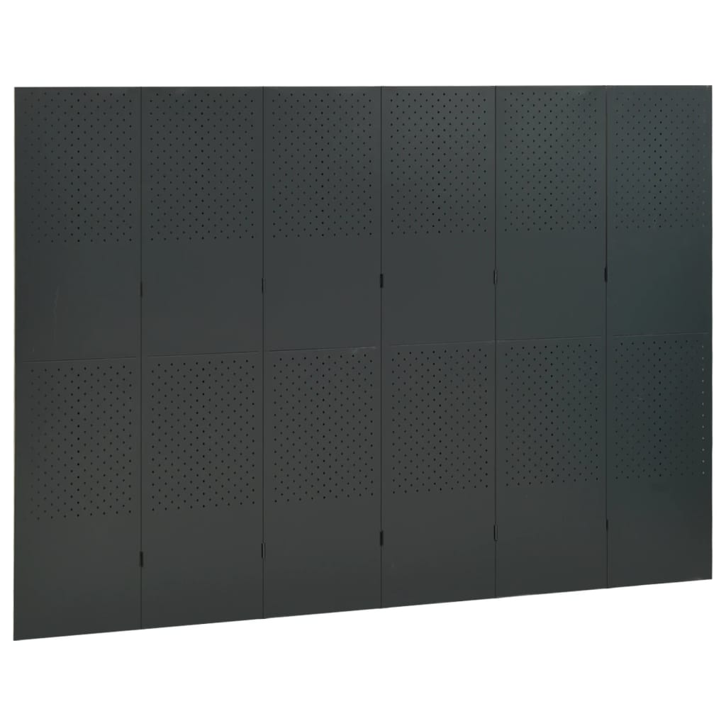 vidaXL 6-Panel Room Divider Anthracite 240x180 cm Steel
