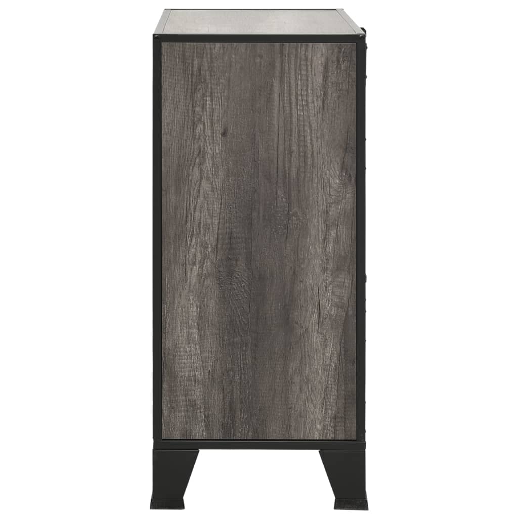 vidaXL Storage Cabinet Grey 72x36x82 cm Metal and MDF