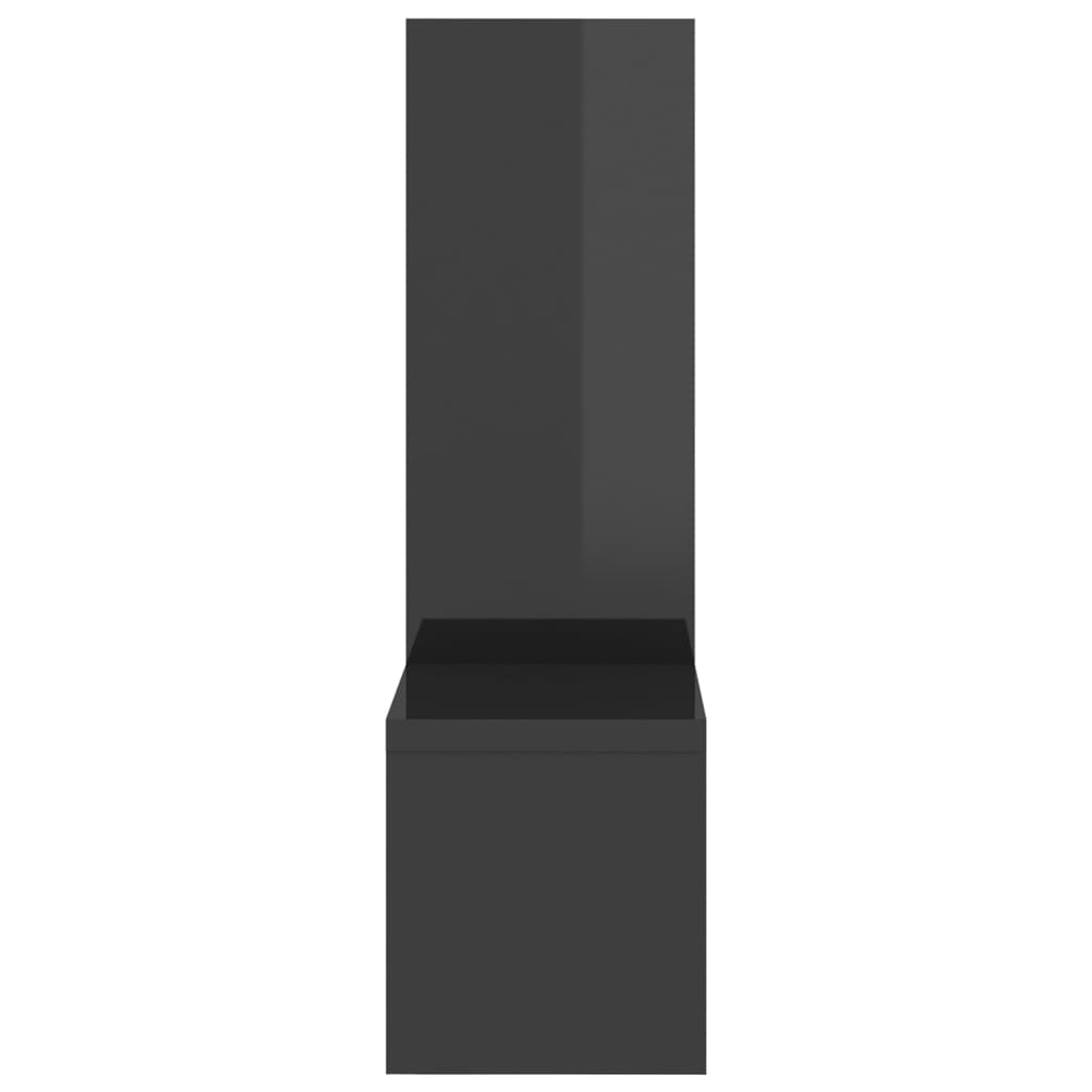 vidaXL Wall Shelves 2 pcs High Gloss Grey 50x15x50 cm Engineered Wood