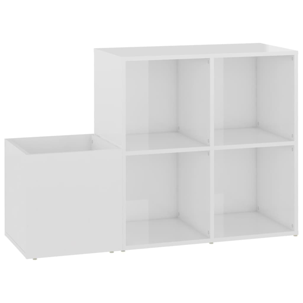 vidaXL Hall Shoe Cabinet High Gloss White 105x35.5x70 cm Engineered Wood