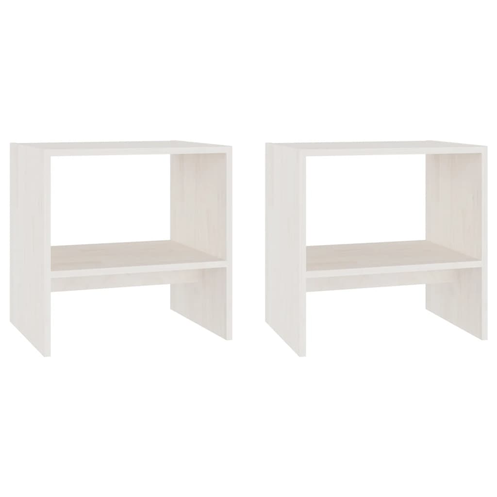 vidaXL Bedside Cabinets 2 pcs White 40x30.5x40 cm Solid Pinewood
