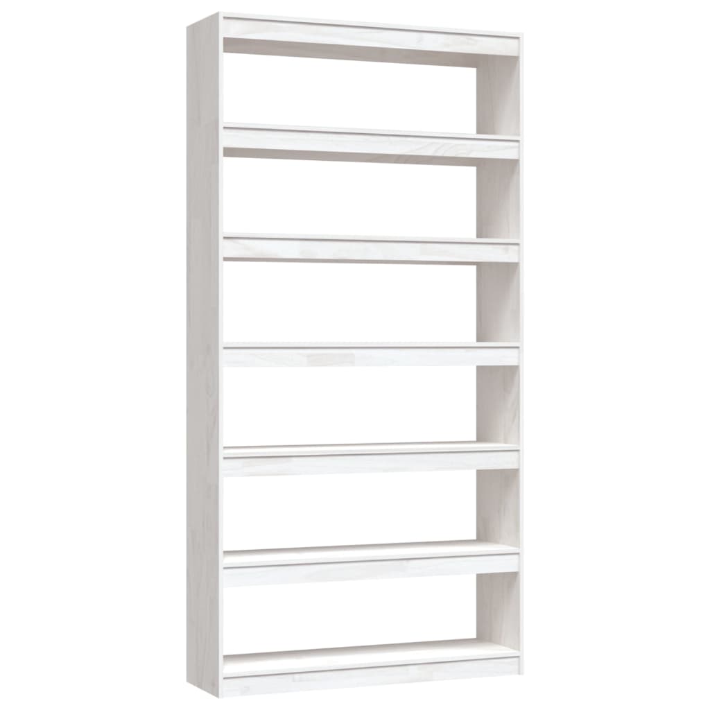 vidaXL Book Cabinet/Room Divider White 100x30x200 cm Solid Pinewood