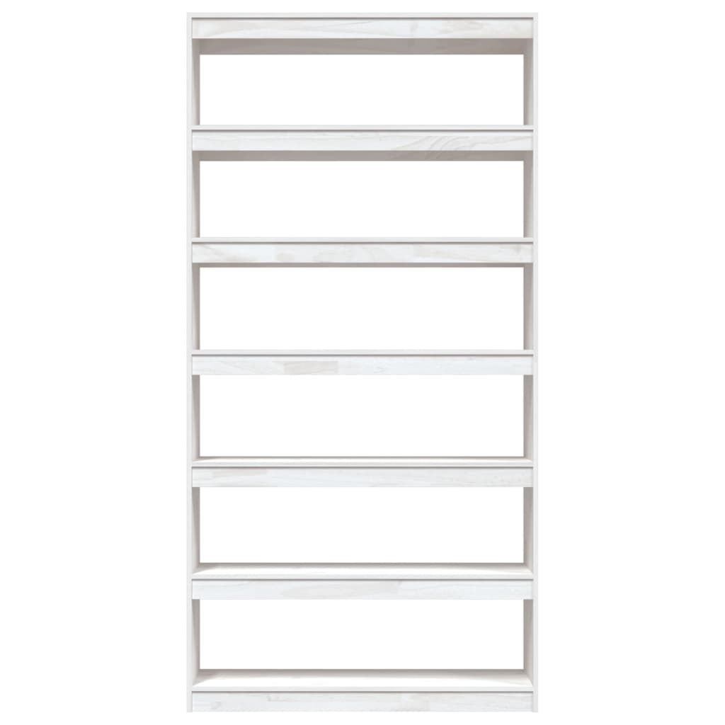 vidaXL Book Cabinet/Room Divider White 100x30x200 cm Solid Pinewood