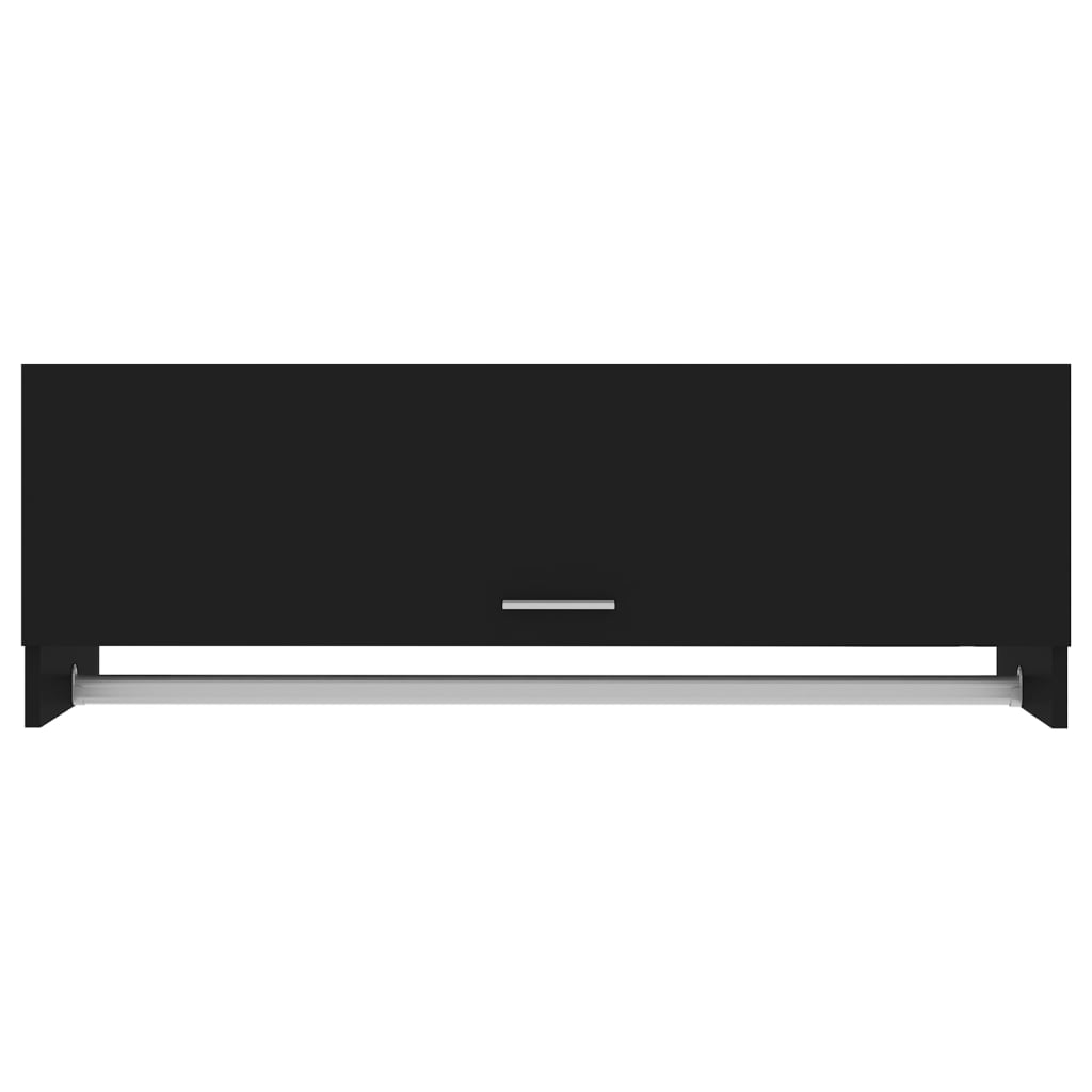 vidaXL Wardrobe Black 100x32.5x35 cm Engineered Wood