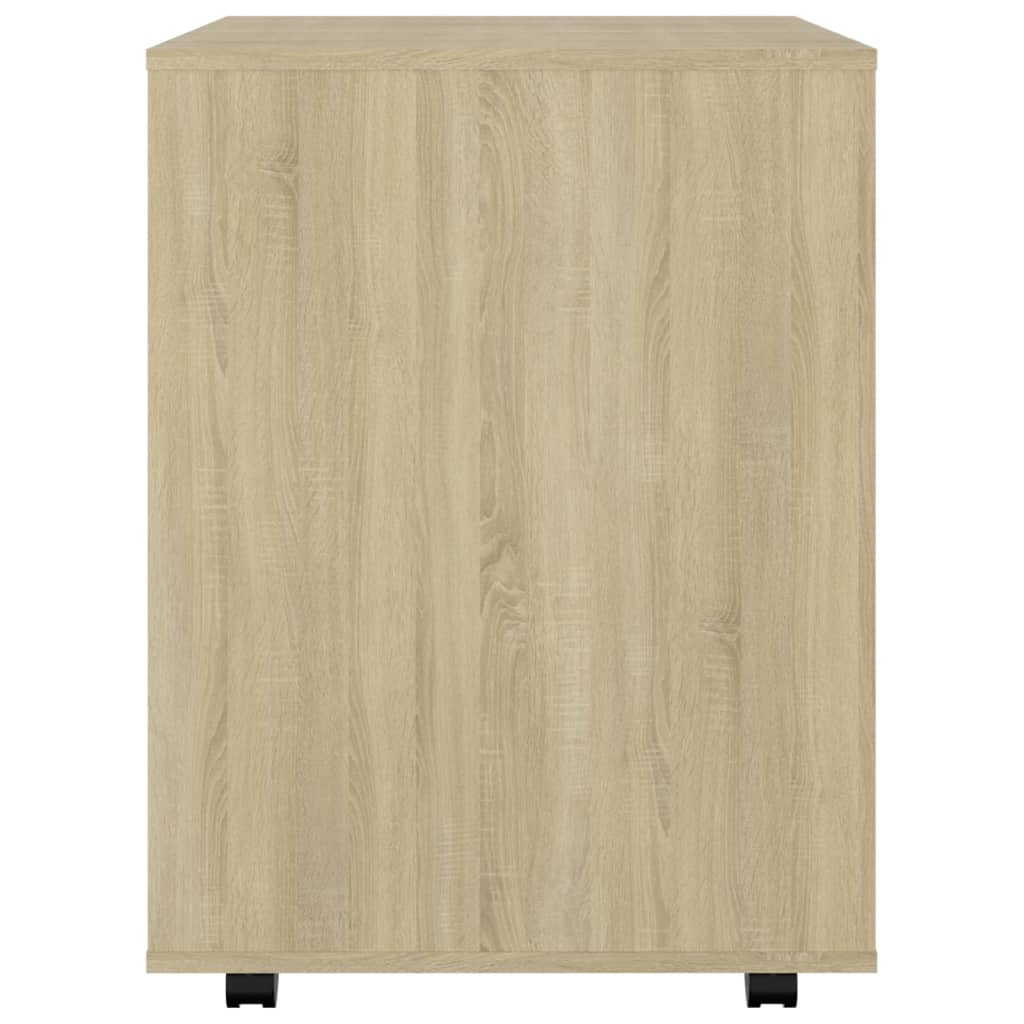 vidaXL Rolling Cabinet Sonoma Oak 60x53x72 cm Engineered Wood