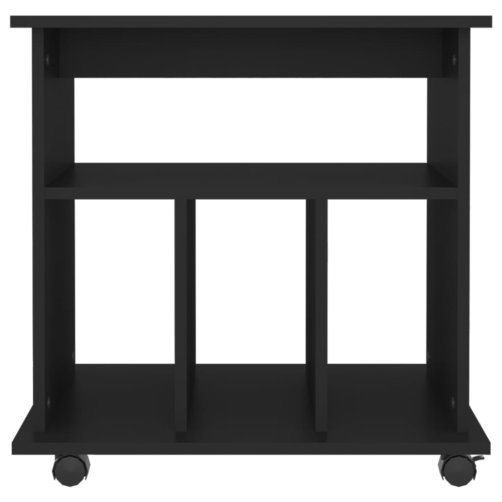 vidaXL Rolling Cabinet Black 60x45x60 cm Engineered Wood