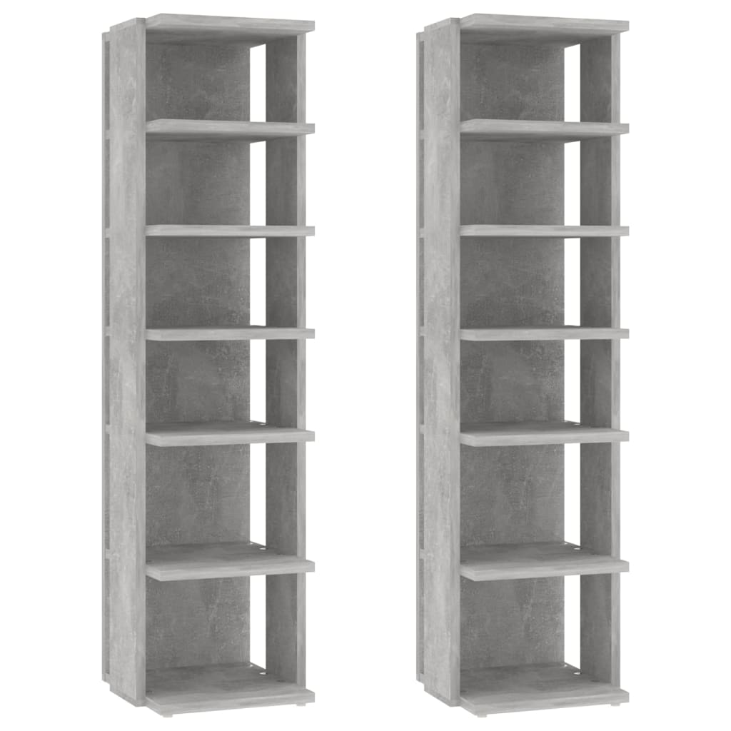 vidaXL Shoe Cabinets 2 pcs Concrete Grey 27.5x27x102 cm