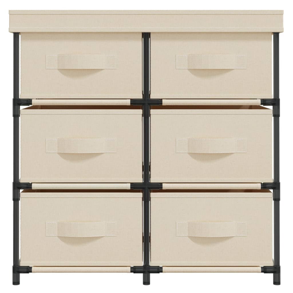 vidaXL Storage Cabinet with 6 Drawers 55x29x55 cm Cream Steel