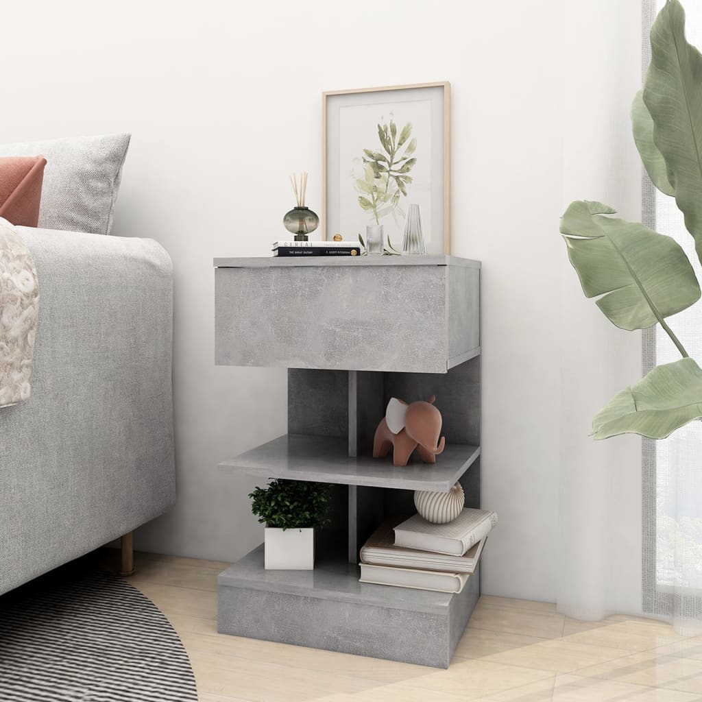 vidaXL Bedside Cabinets 2 pcs Concrete Grey 40x35x65 cm