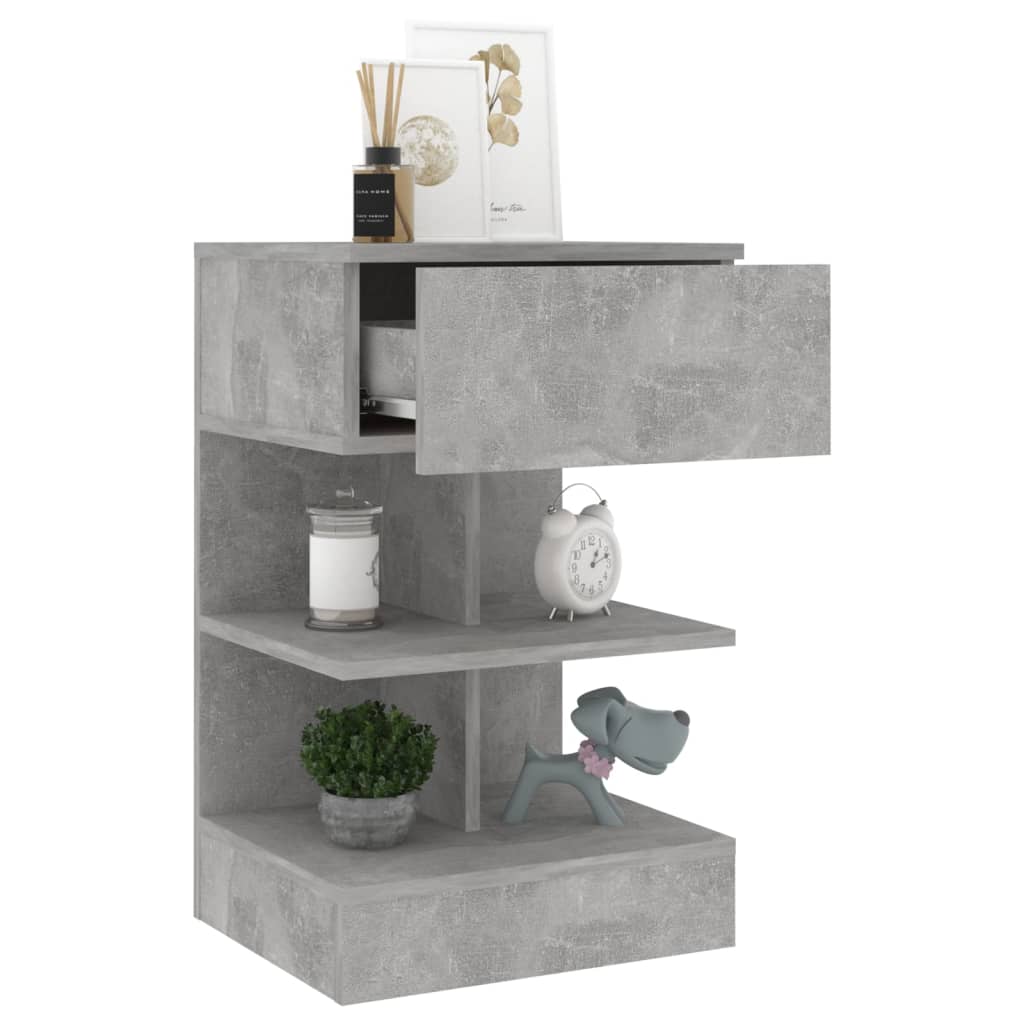 vidaXL Bedside Cabinets 2 pcs Concrete Grey 40x35x65 cm