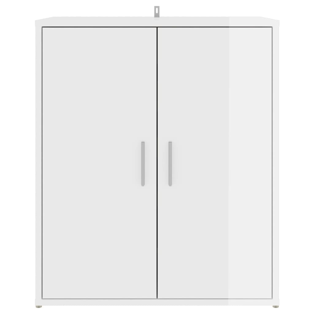 vidaXL Shoe Cabinet High Gloss White 60x35x70 cm Engineered Wood