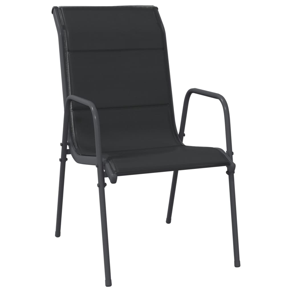 vidaXL Garden Chairs 4 pcs Steel and Textilene Black