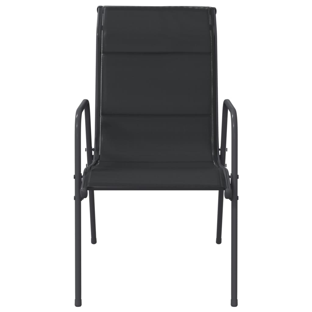vidaXL Garden Chairs 4 pcs Steel and Textilene Black