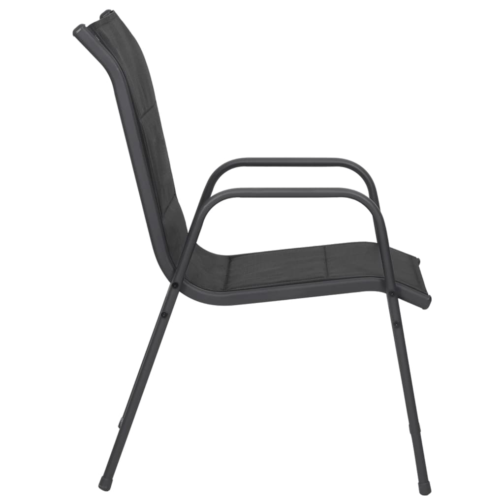 vidaXL Garden Chairs 4 pcs Steel and Textilene Black