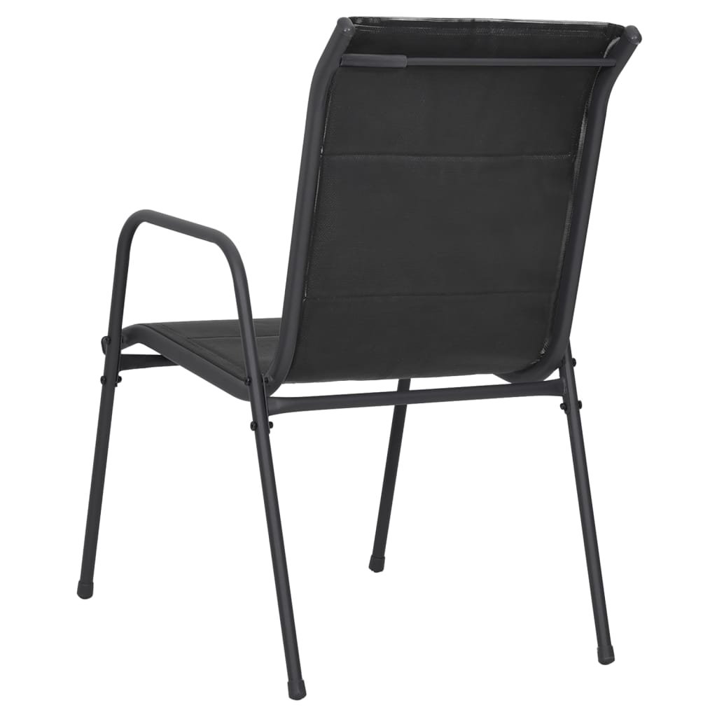 vidaXL Garden Chairs 4 pcs Steel and Textilene Black