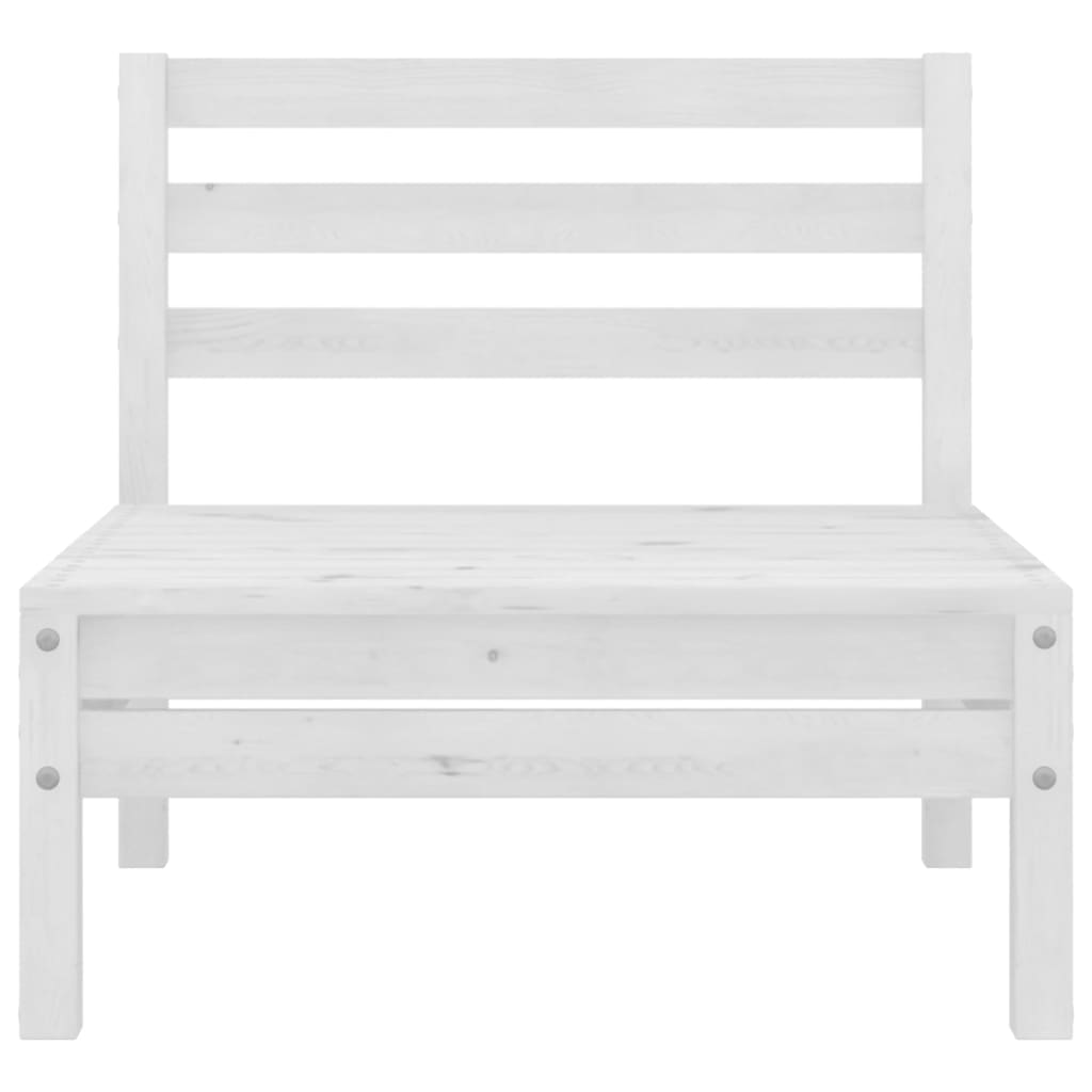 vidaXL 3 Piece Garden Lounge Set White Solid Pinewood