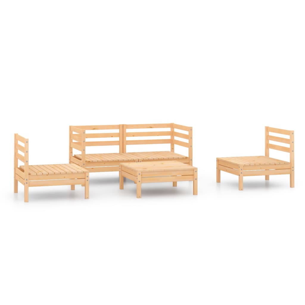 vidaXL 5 Piece Garden Lounge Set Solid Pinewood