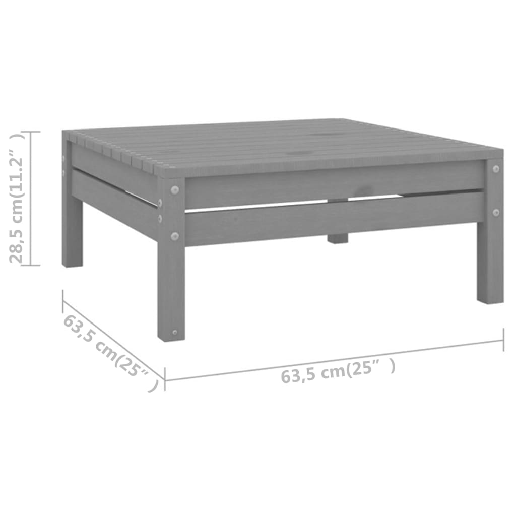 vidaXL 10 Piece Garden Lounge Set Solid Pinewood Grey