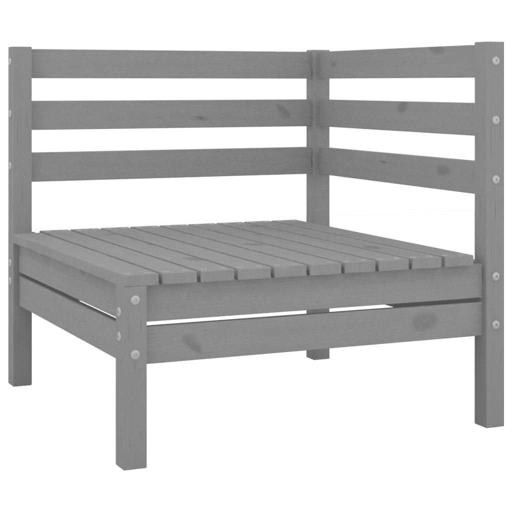 vidaXL 10 Piece Garden Lounge Set Grey Solid Pinewood