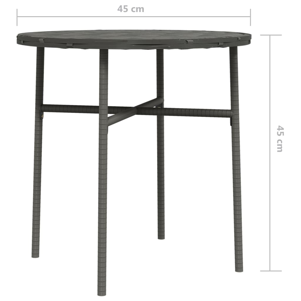 vidaXL Tea Table Grey 45 cm Poly Rattan