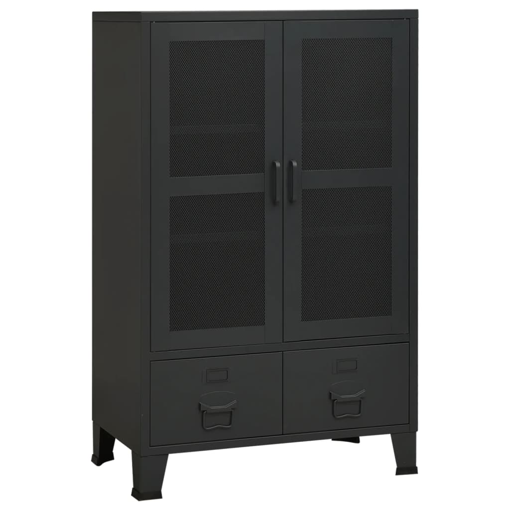 vidaXL Industrial Storage Chest Black 70x40x115 cm Metal