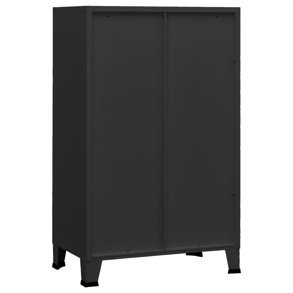 vidaXL Industrial Storage Chest Black 70x40x115 cm Metal