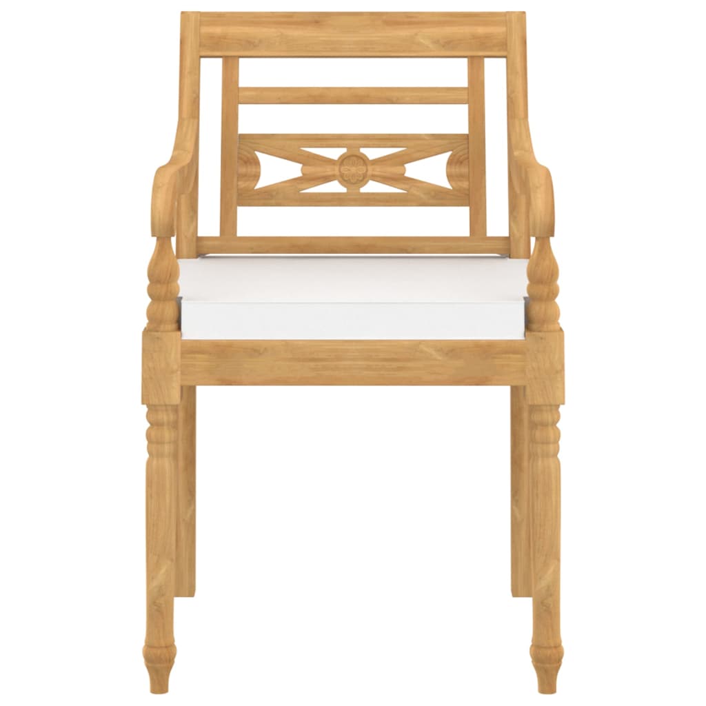 vidaXL Batavia Chairs 8 pcs with Cushions Solid Teak Wood