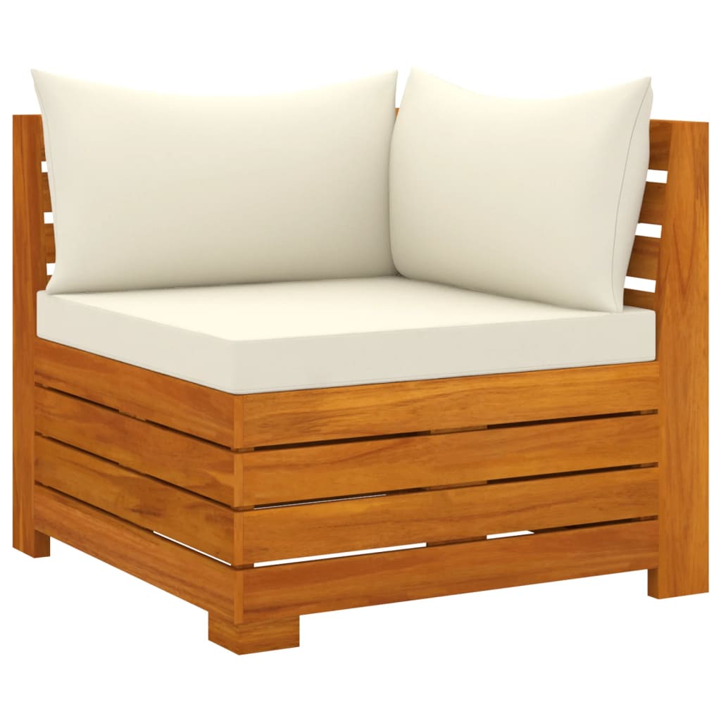 vidaXL 4 Piece Garden Lounge Set with Cushions Solid Acacia Wood