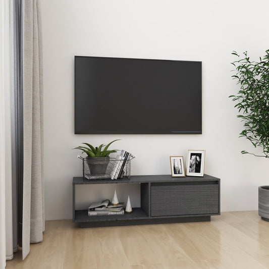 vidaXL TV Cabinet Grey 110x30x33.5 cm Solid Pinewood