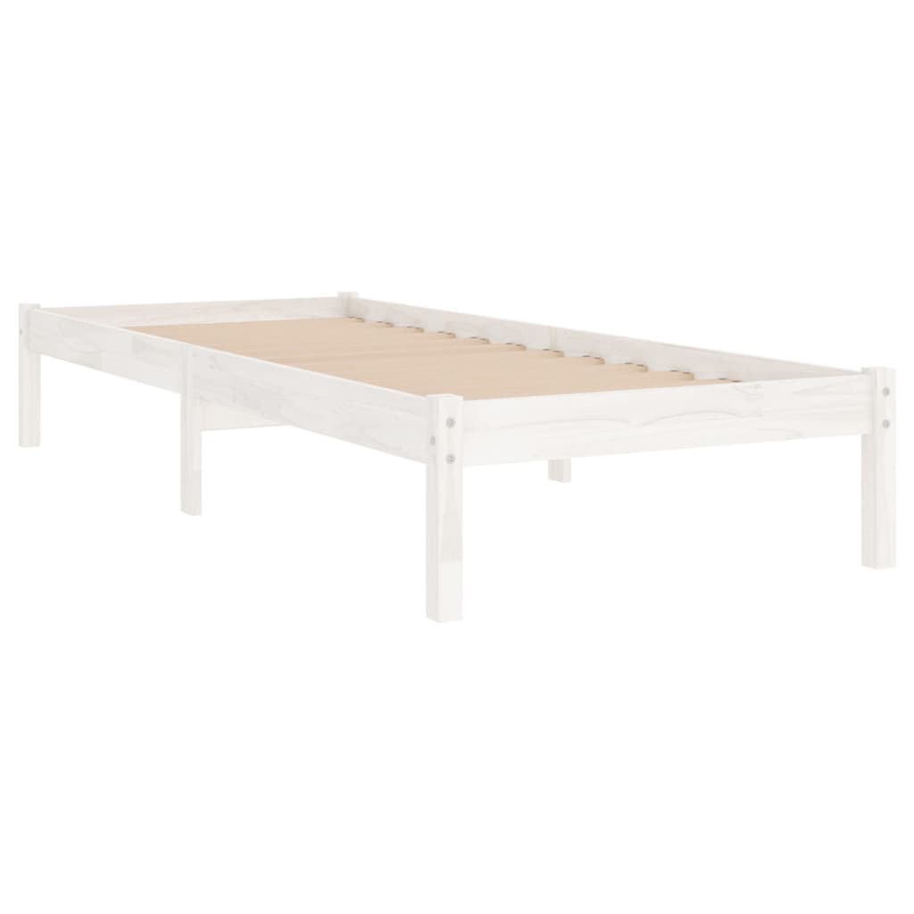 vidaXL Bed Frame without Mattress White Solid Wood 90x190 cm
