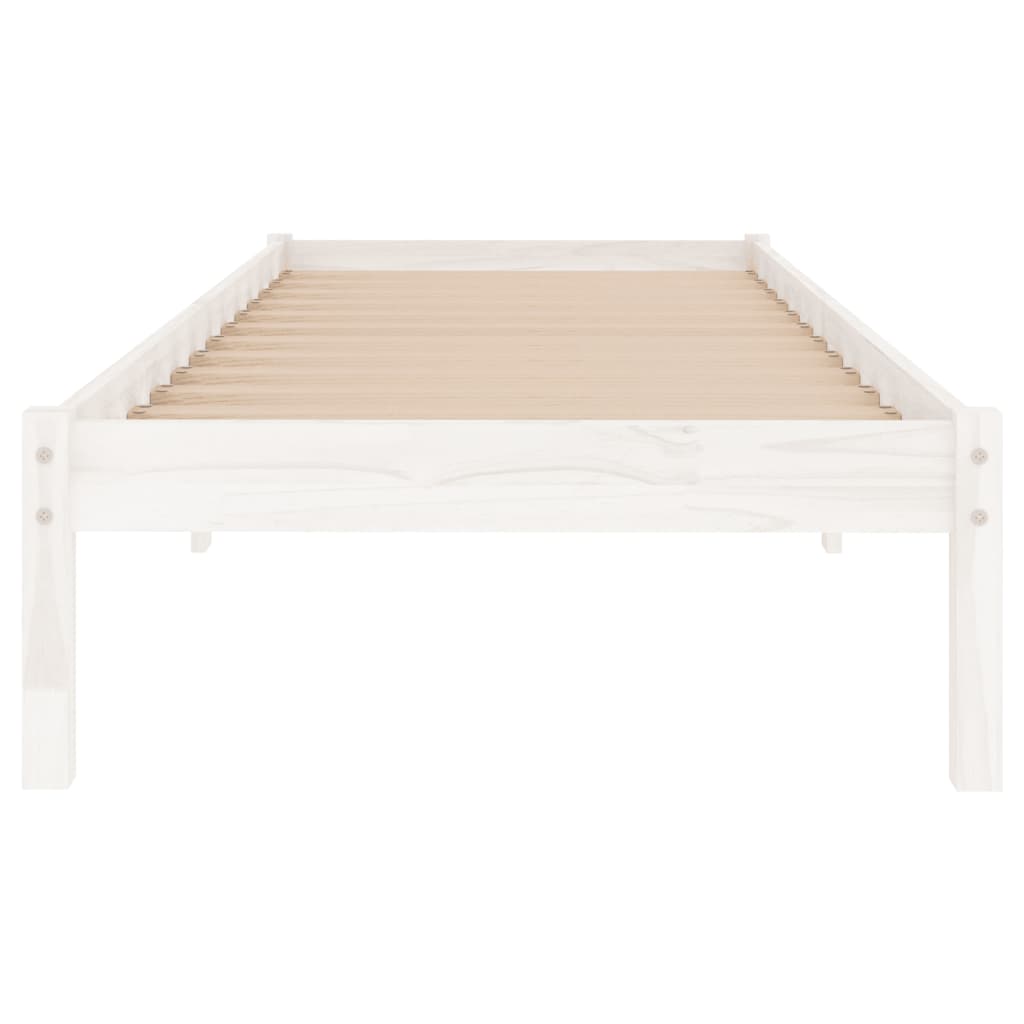vidaXL Bed Frame without Mattress White Solid Wood 90x190 cm