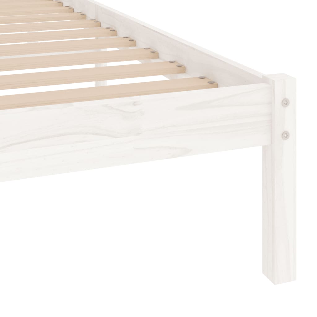 vidaXL Bed Frame without Mattress White Solid Wood 90x190 cm