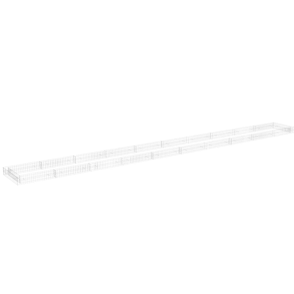 vidaXL Gabion Raised Bed Galvanised Steel 1000x100x20 cm