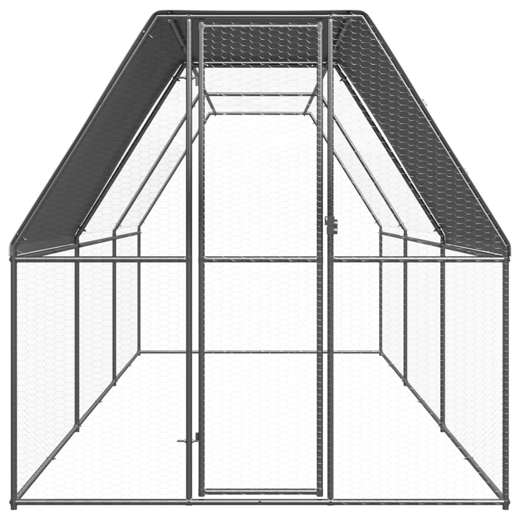 vidaXL Outdoor Chicken Cage 2x6x2 m Galvanised Steel